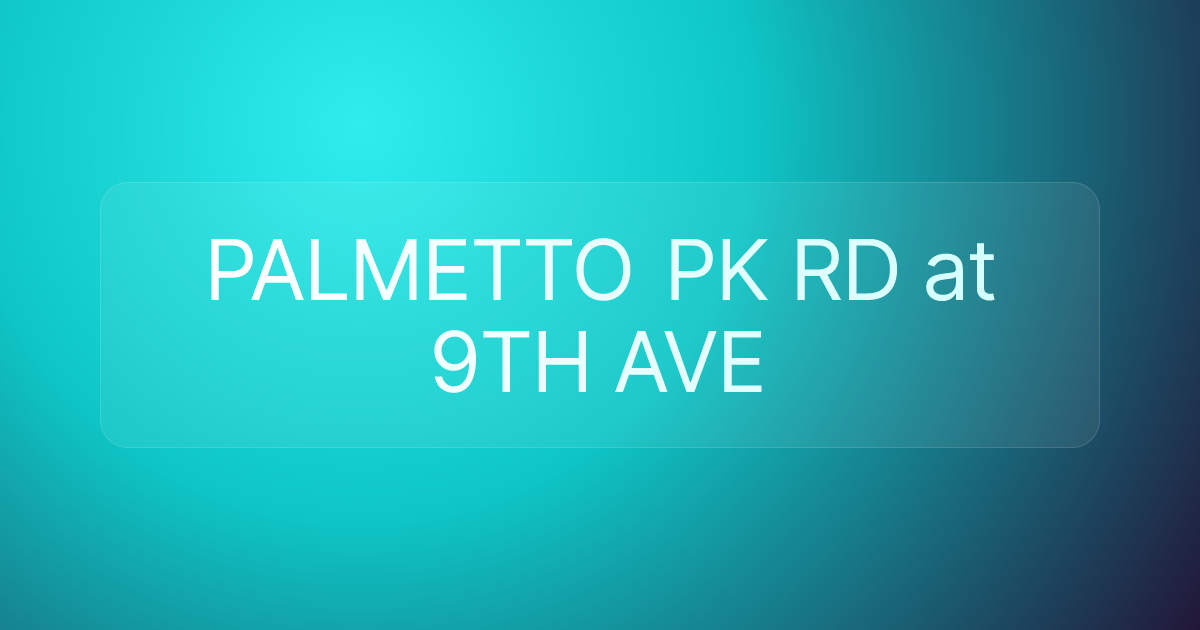 PALMETTO PK RD at 9TH AVE