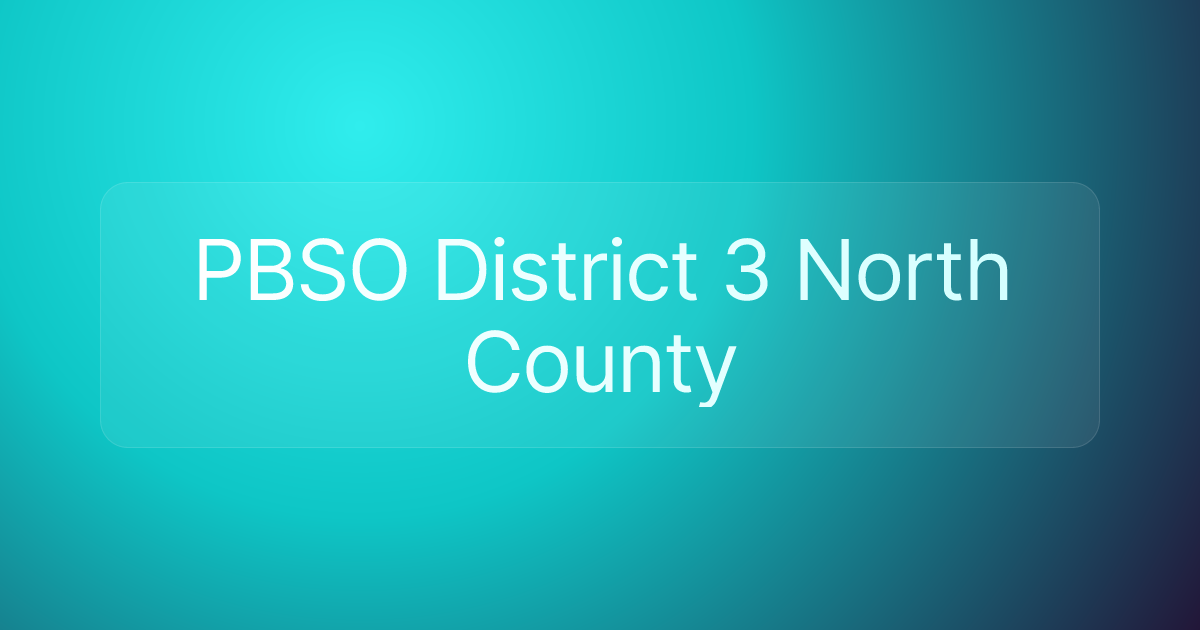 PBSO District 3 North County