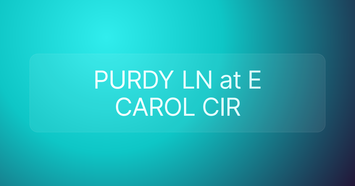 PURDY LN at E CAROL CIR
