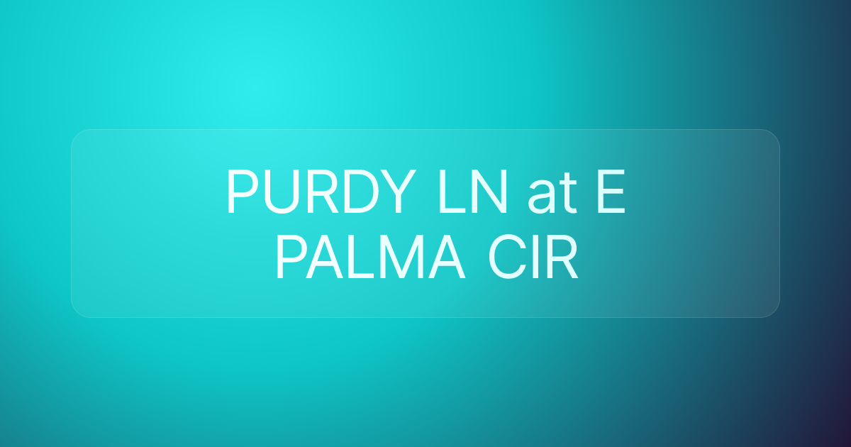 PURDY LN at E PALMA CIR