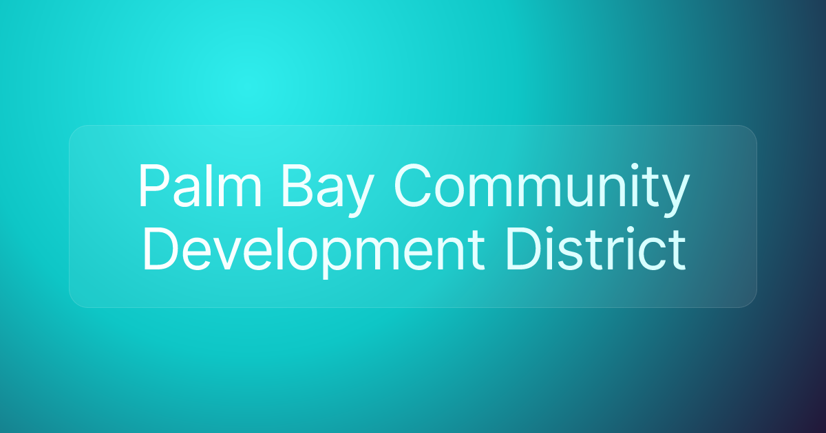 Palm Bay Community Development District