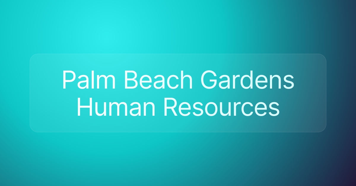 Palm Beach Gardens Human Resources