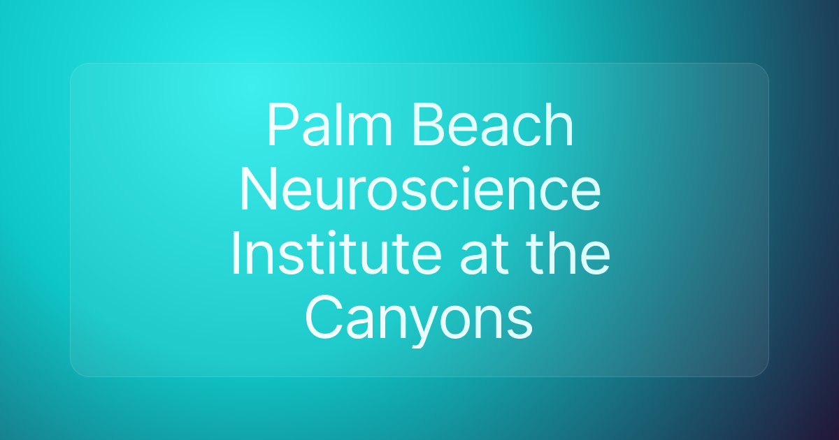 Palm Beach Neuroscience Institute at the Canyons
