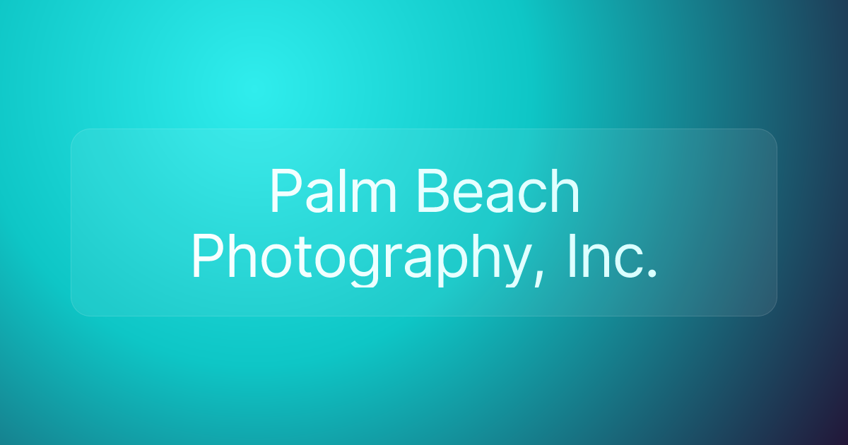 Palm Beach Photography, Inc.