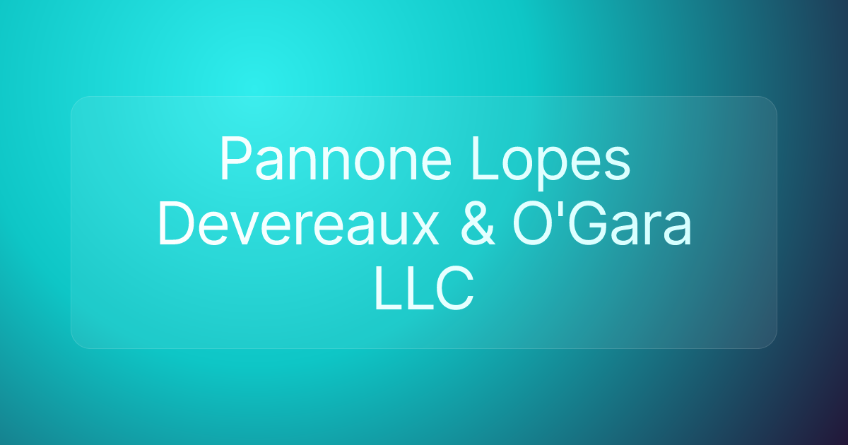 Pannone Lopes Devereaux & O'Gara LLC