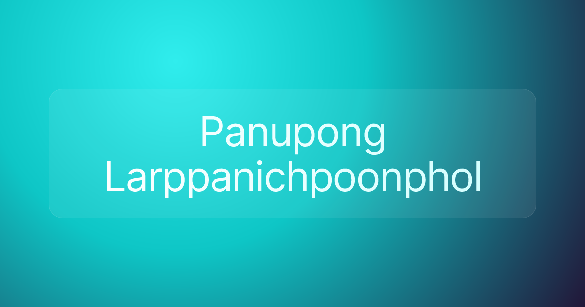Panupong Larppanichpoonphol