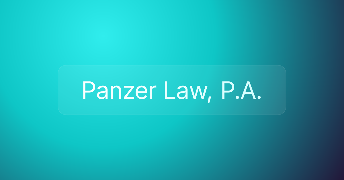 Panzer Law, P.A.