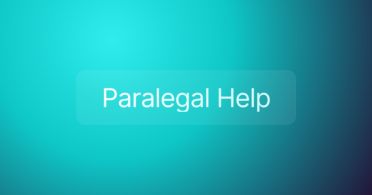 Paralegal Help