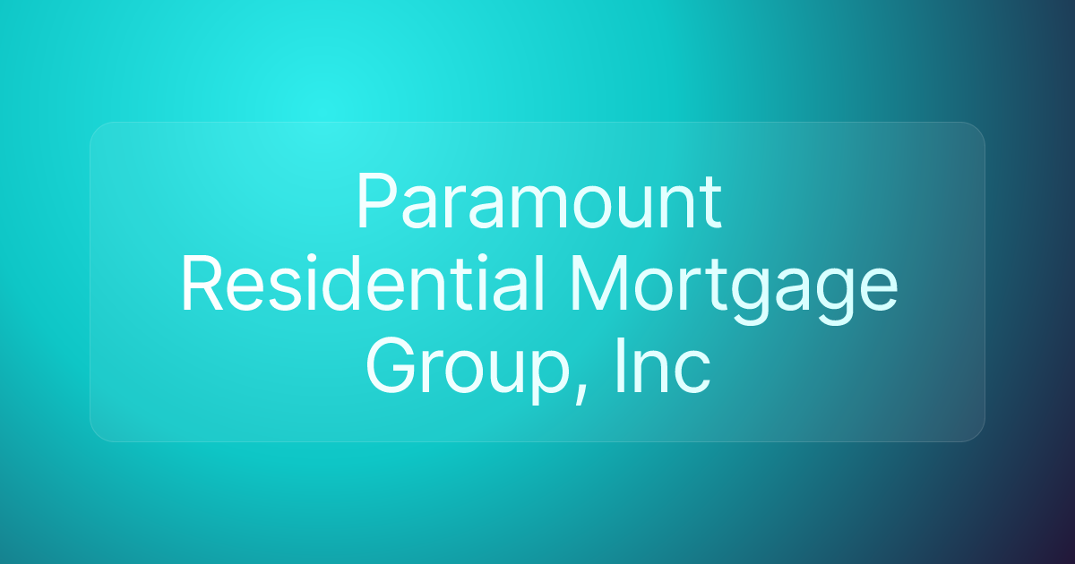 Paramount Residential Mortgage Group, Inc