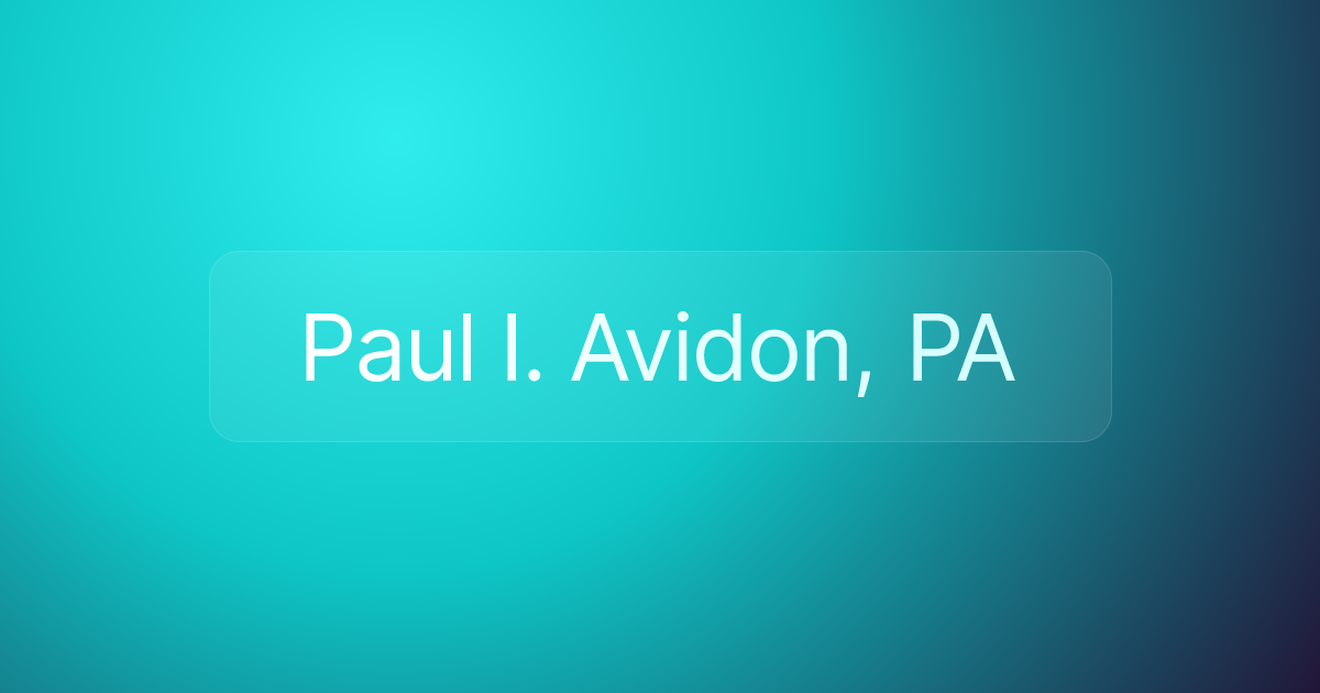 Paul I. Avidon, PA