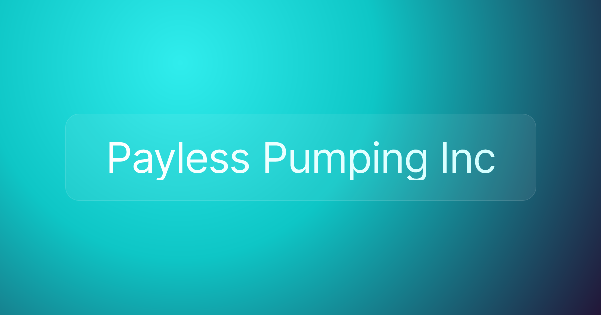 Payless Pumping Inc