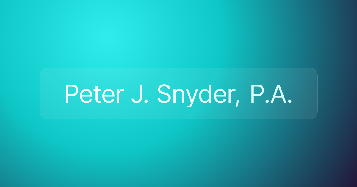 Peter J. Snyder, P.A.