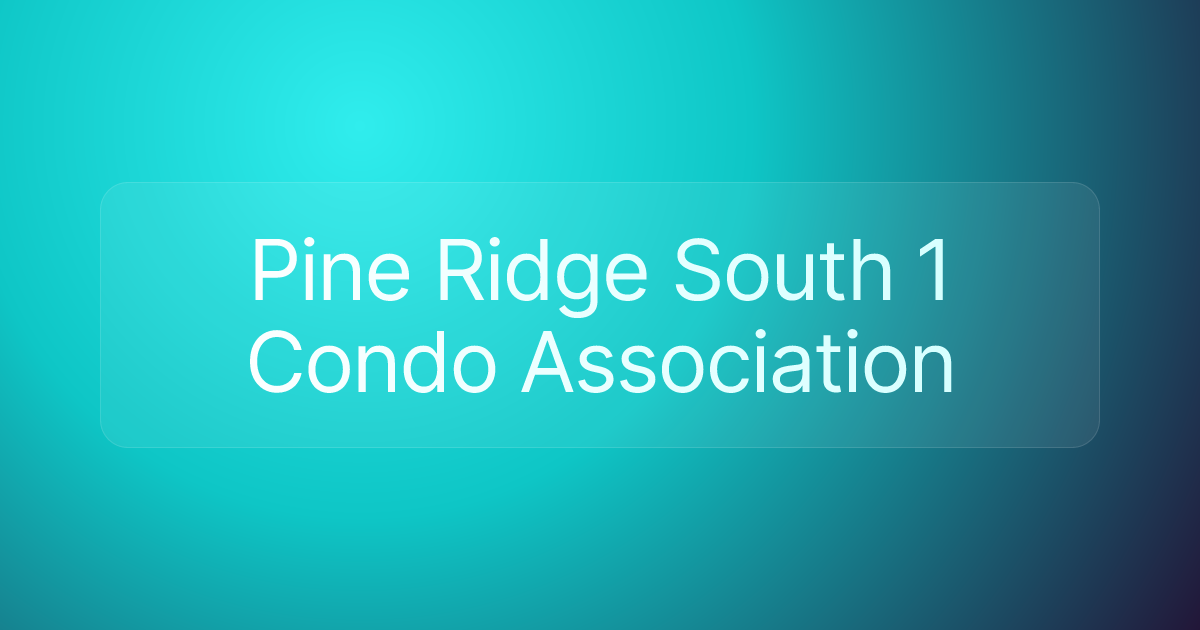 Pine Ridge South 1 Condo Association