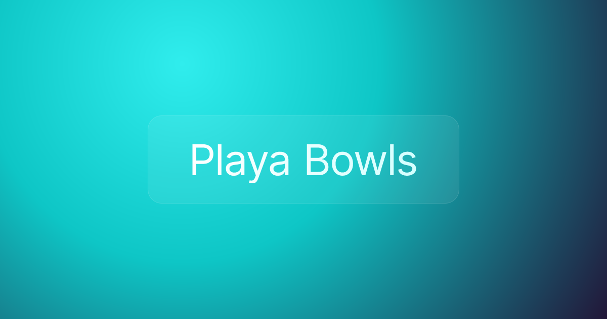 Playa Bowls