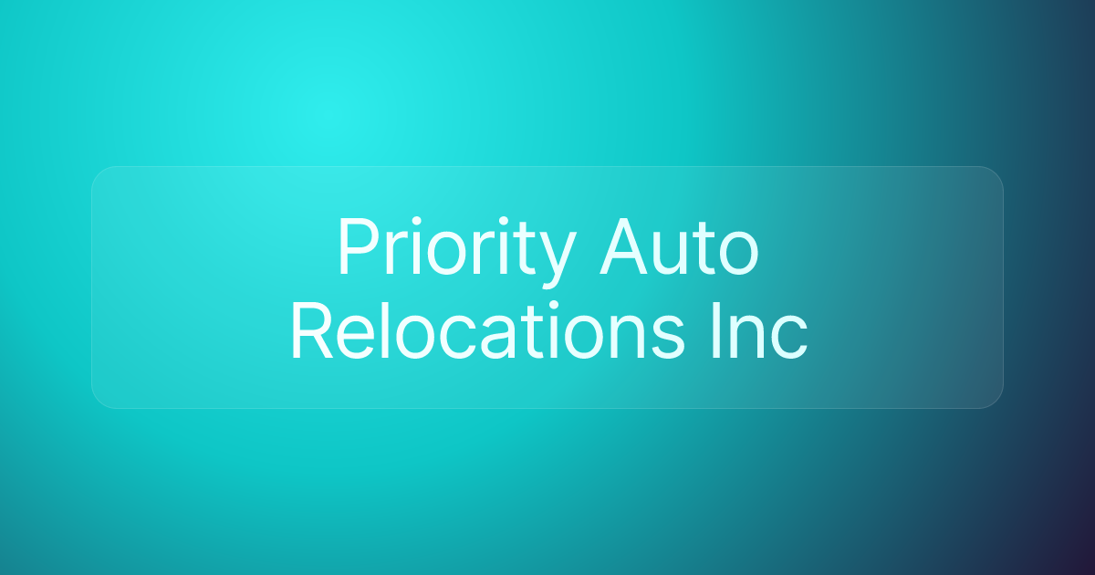 Priority Auto Relocations Inc