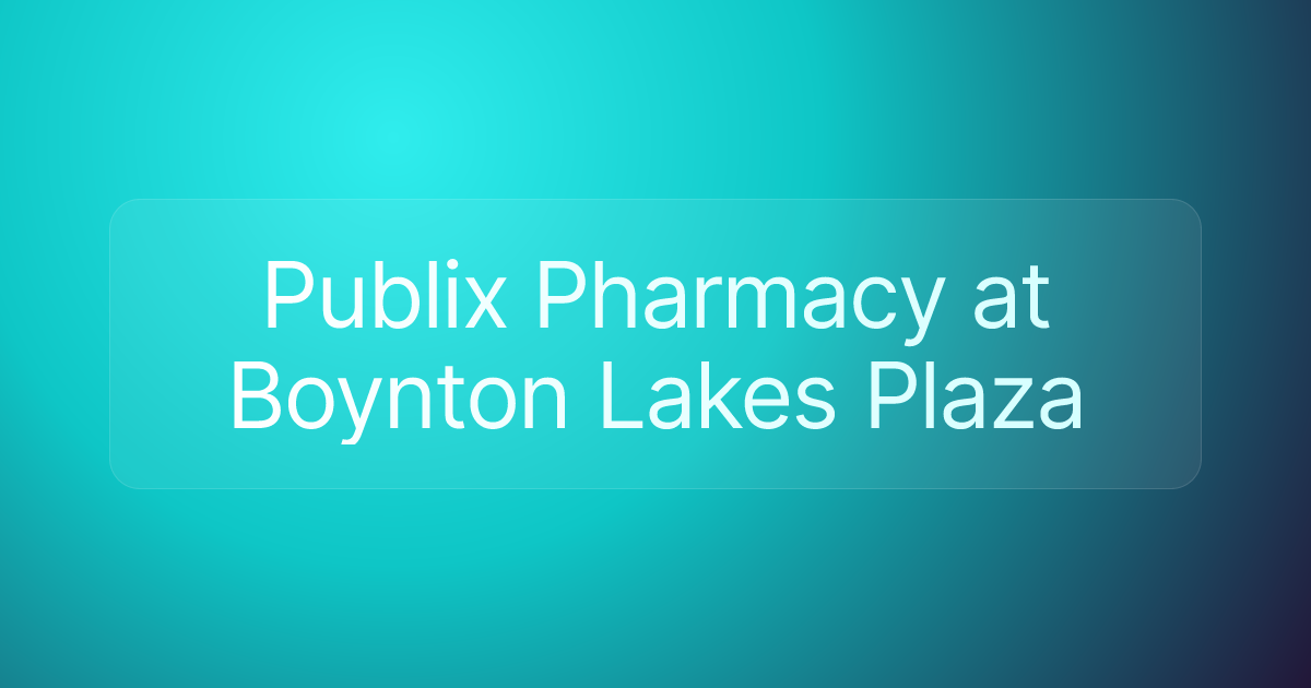 Publix Pharmacy at Boynton Lakes Plaza
