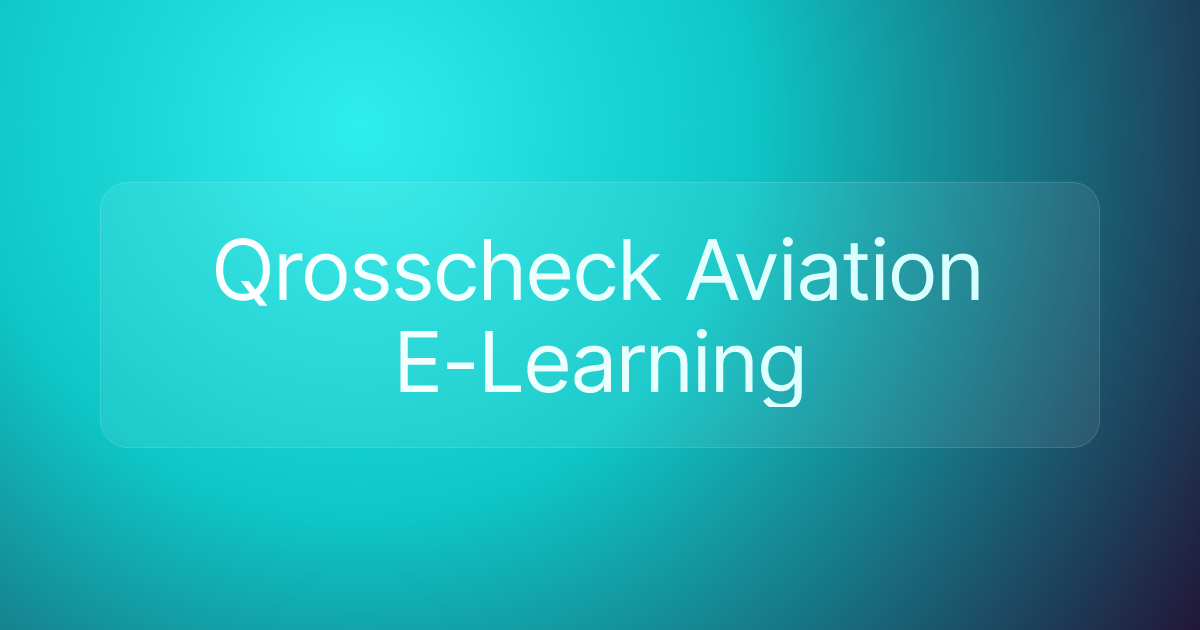 Qrosscheck Aviation E-Learning