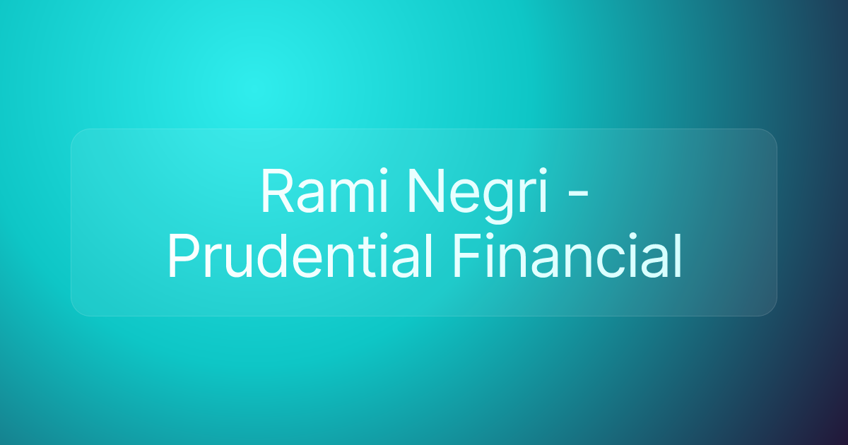 Rami Negri - Prudential Financial