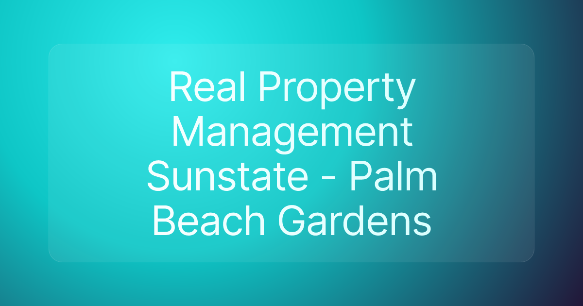 Real Property Management Sunstate - Palm Beach Gardens