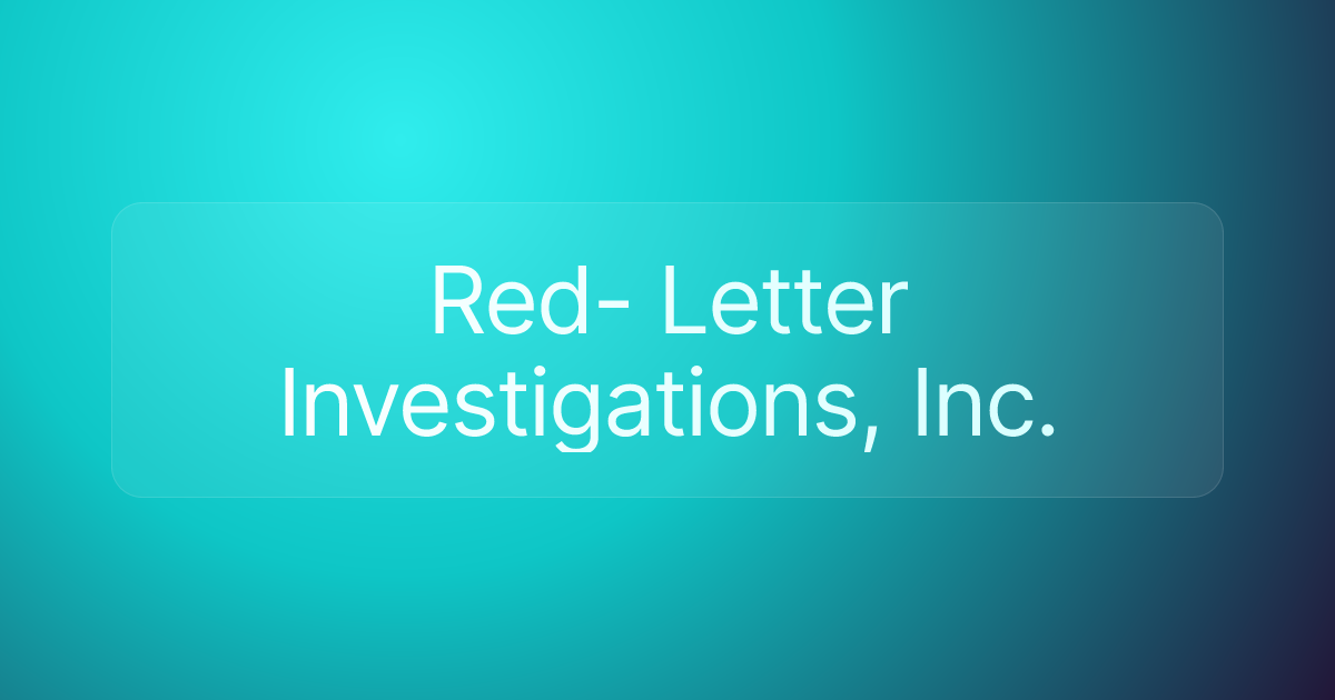 Red- Letter Investigations, Inc.