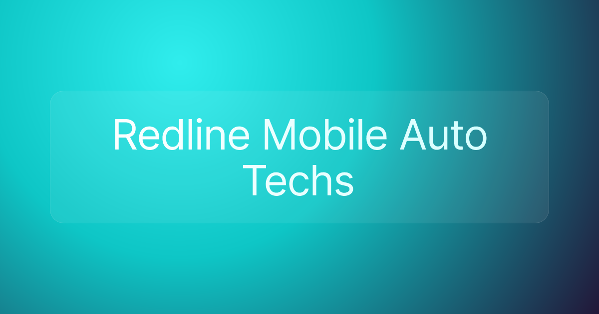 Redline Mobile Auto Techs