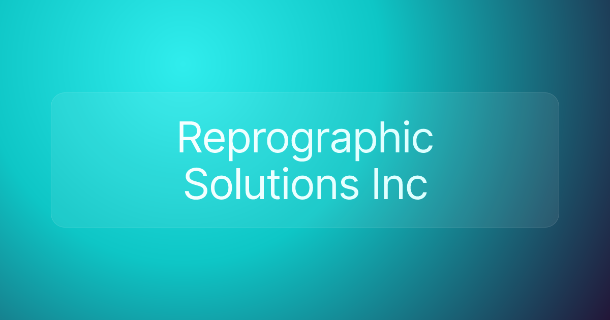 Reprographic Solutions Inc