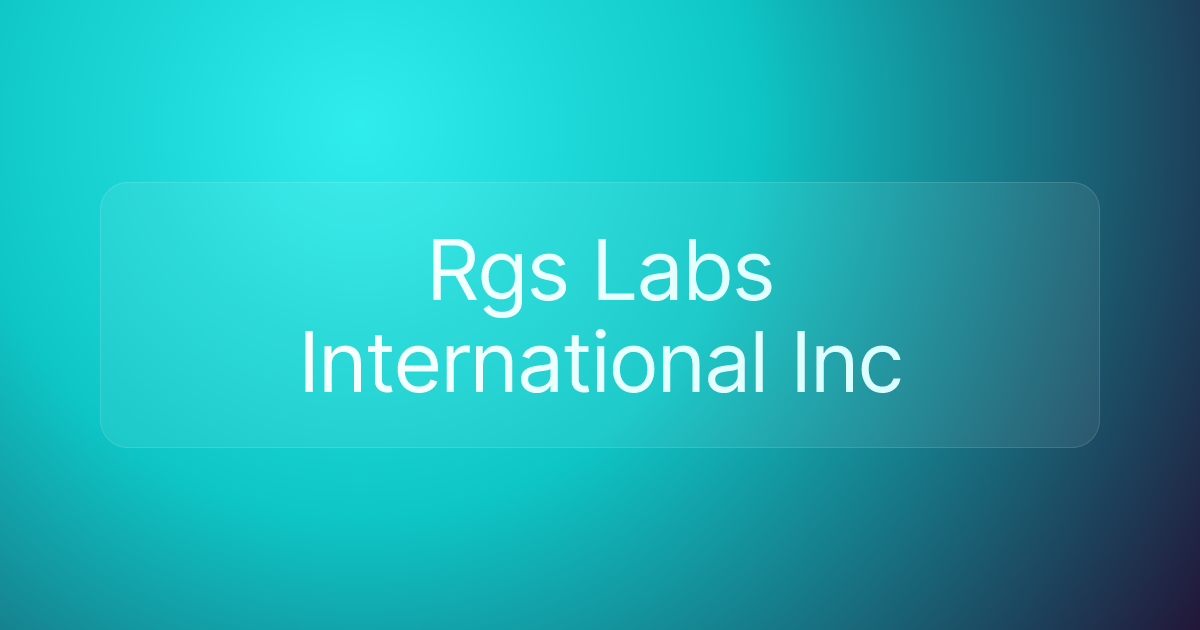 Rgs Labs International Inc