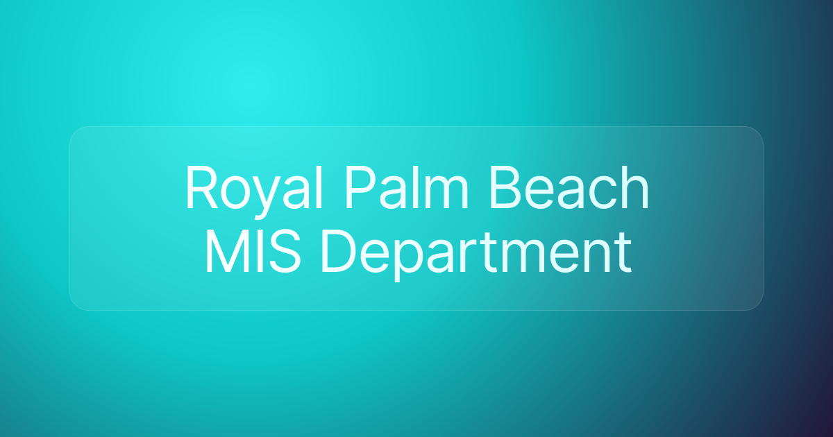 Royal Palm Beach MIS Department