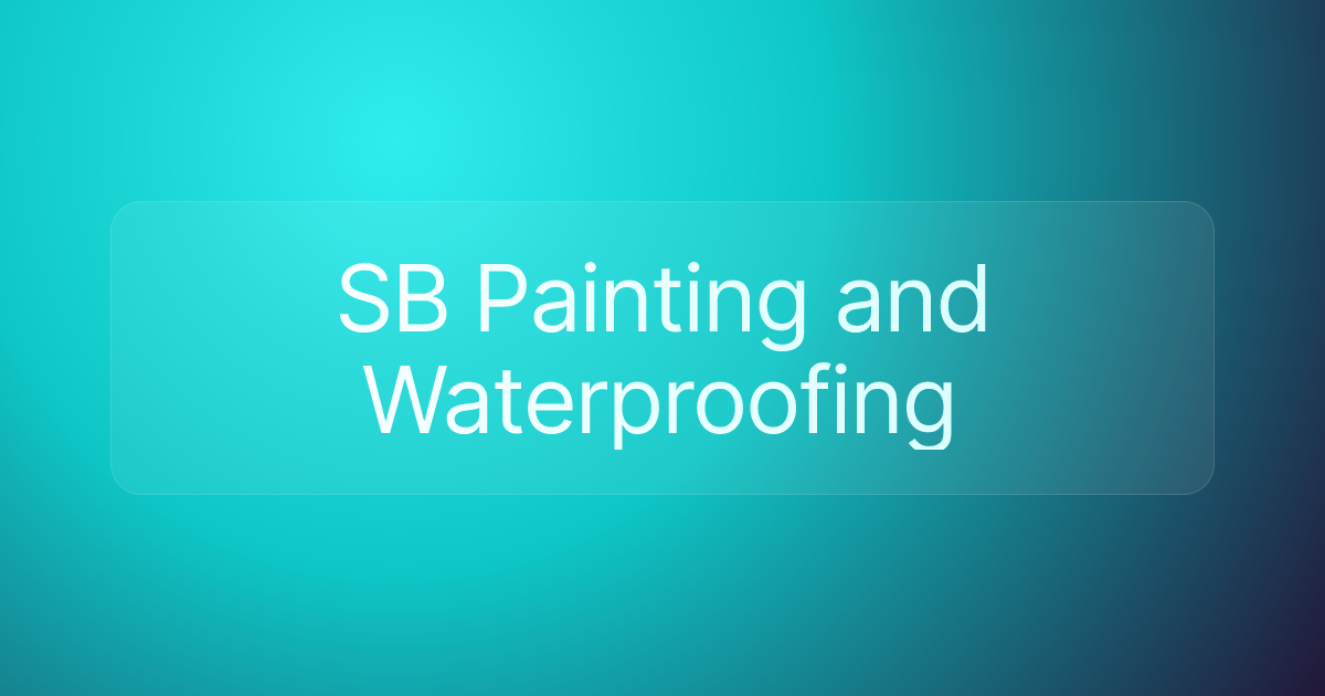 SB Painting and Waterproofing