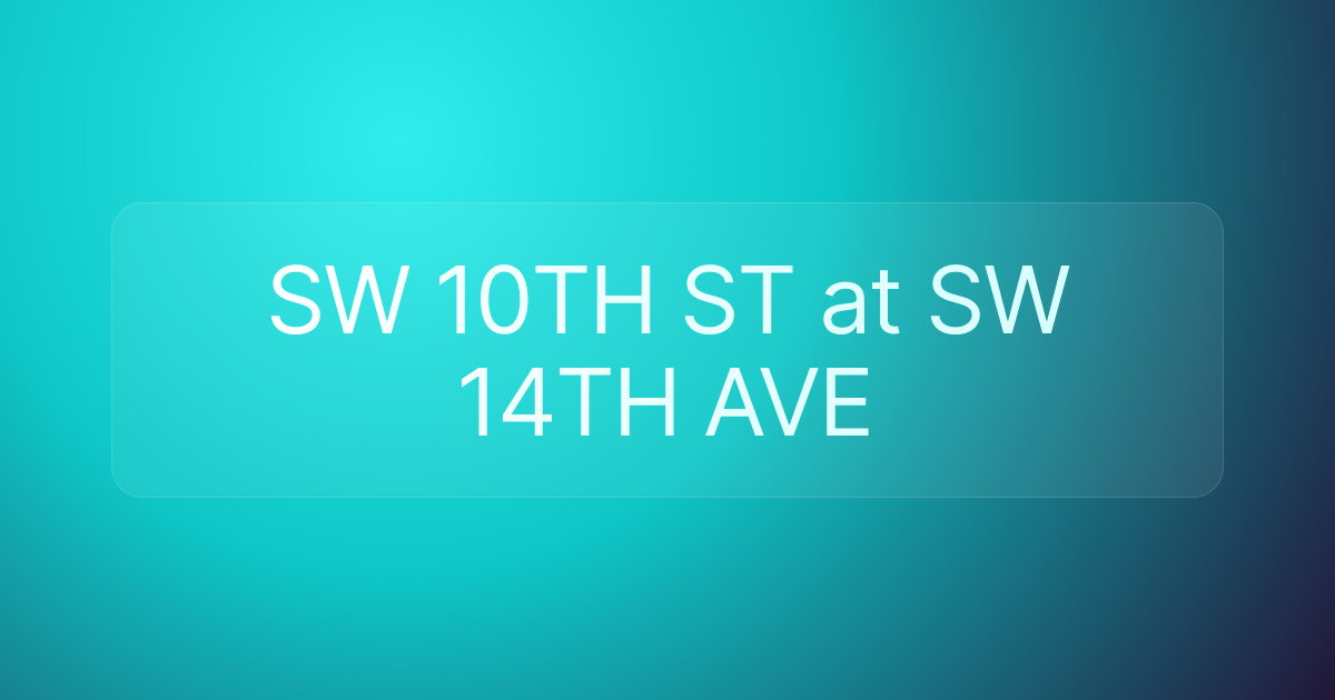 SW 10TH ST at SW 14TH AVE