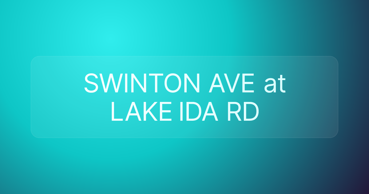 SWINTON AVE at LAKE IDA RD