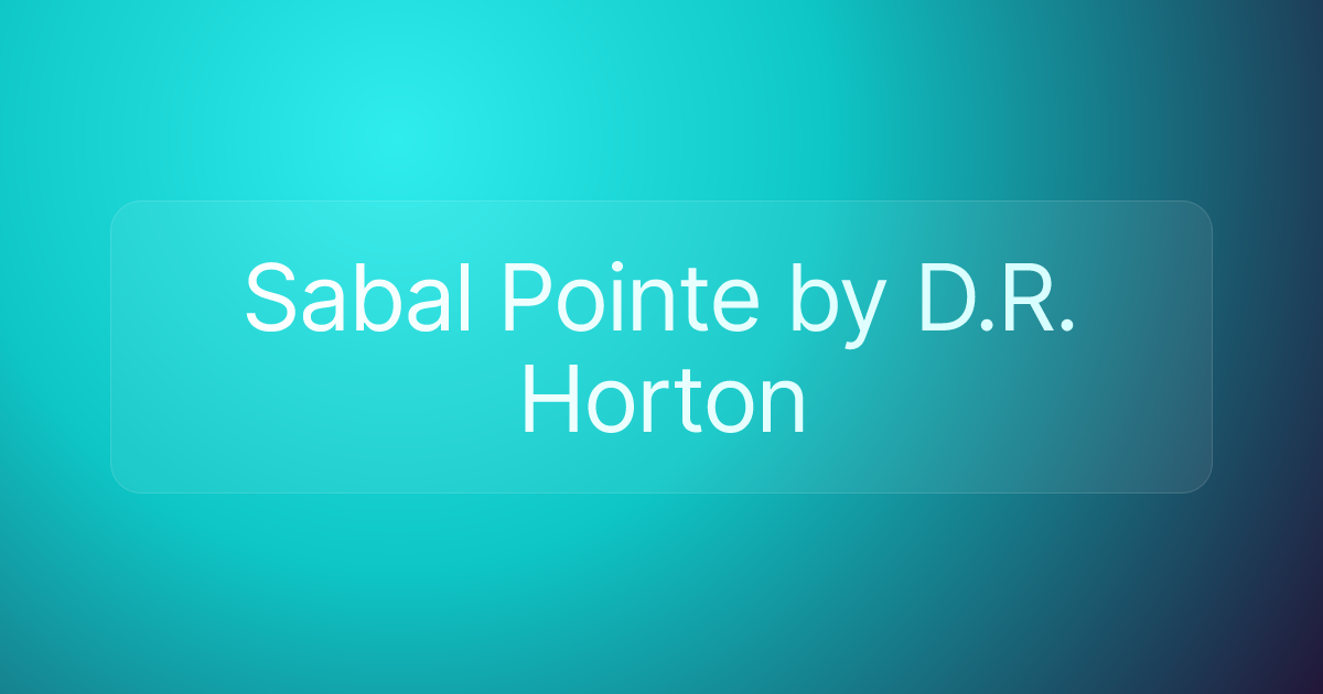 Sabal Pointe by D.R. Horton