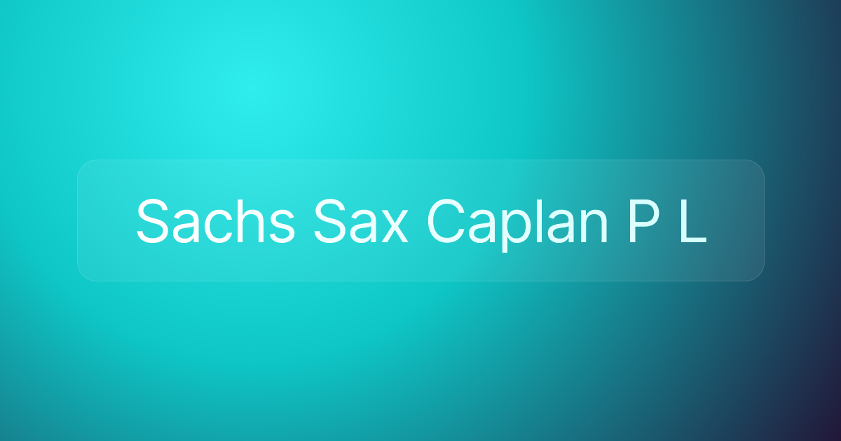Sachs Sax Caplan P L