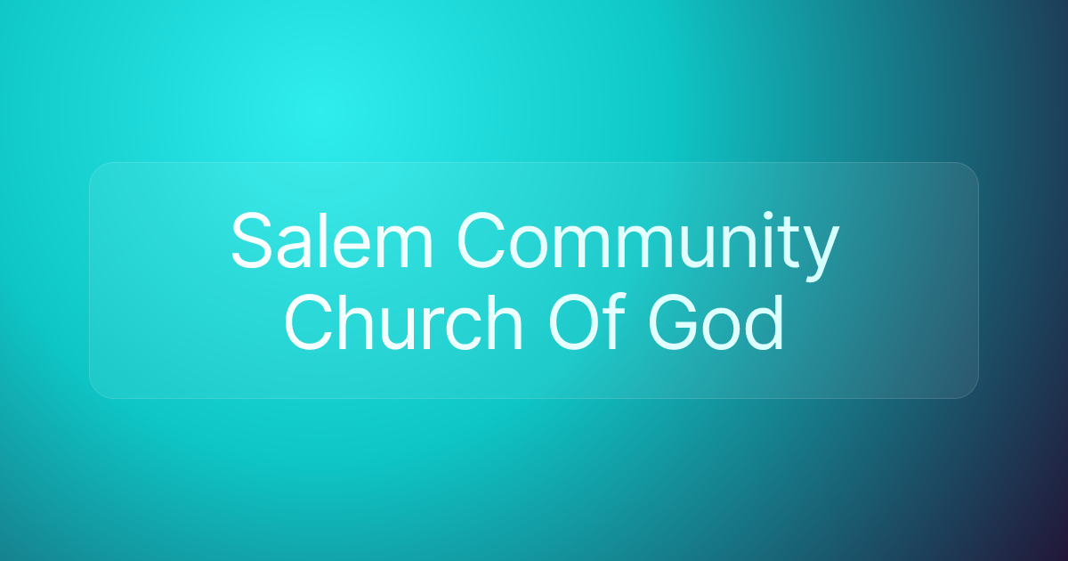 Salem Community Church Of God
