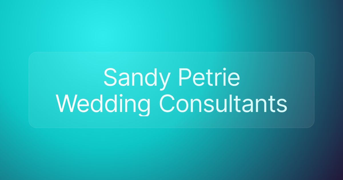 Sandy Petrie Wedding Consultants