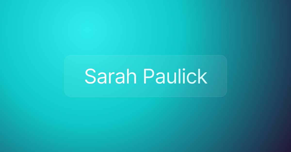 Sarah Paulick
