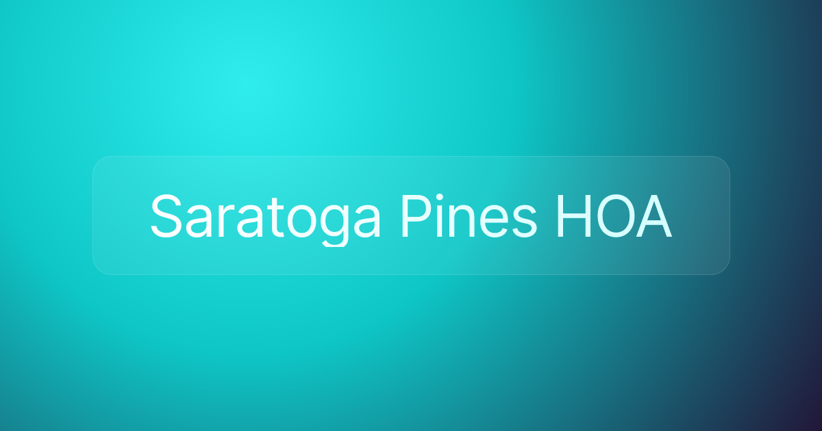 Saratoga Pines HOA