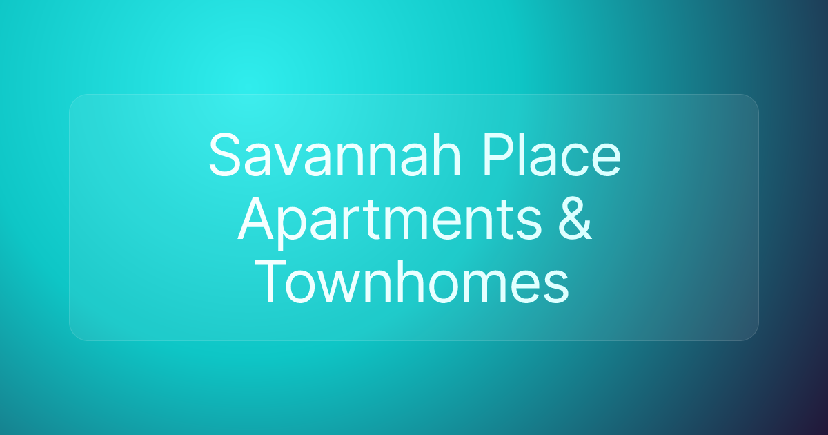 Savannah Place Apartments & Townhomes