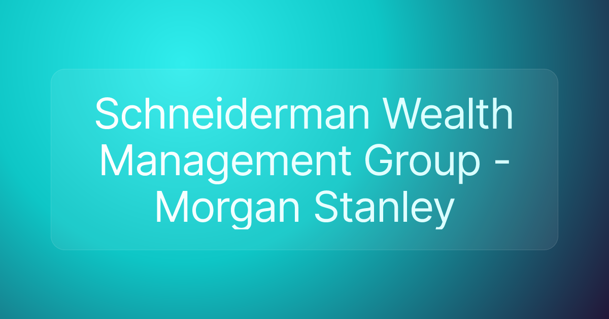Schneiderman Wealth Management Group - Morgan Stanley
