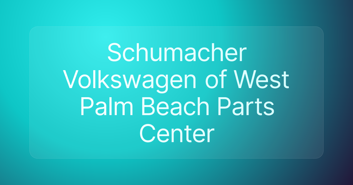 Schumacher Volkswagen of West Palm Beach Parts Center