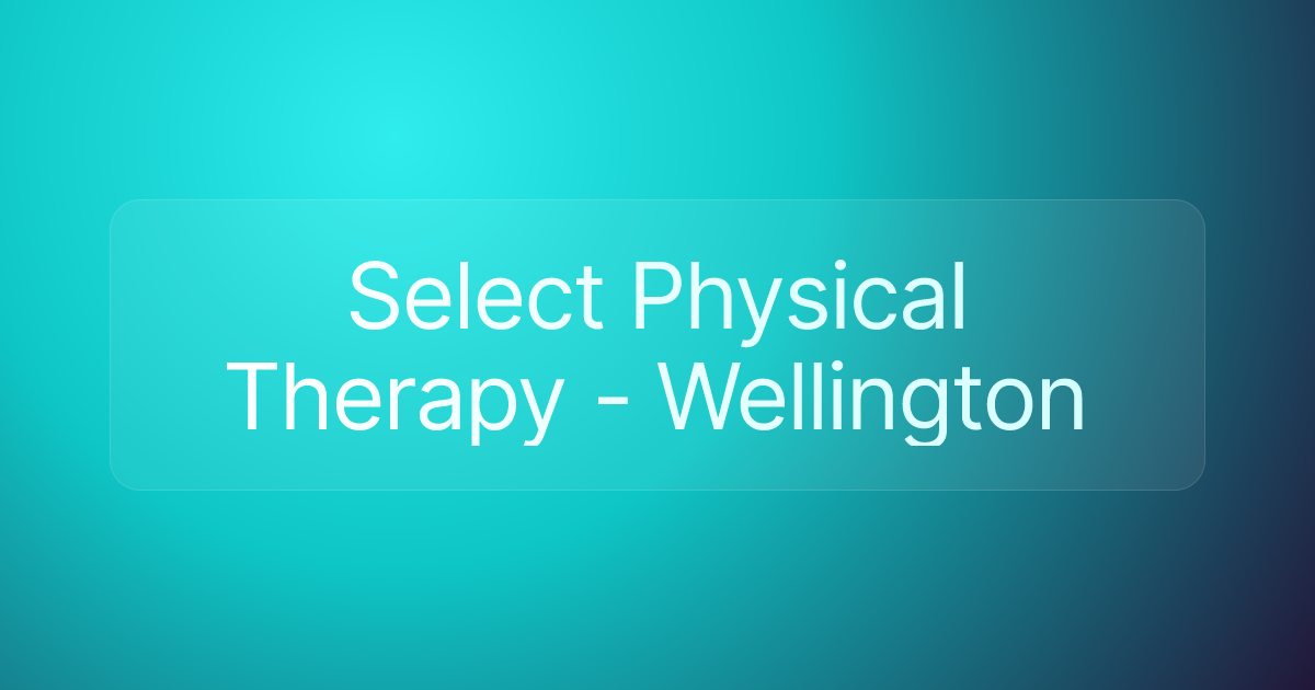 Select Physical Therapy - Wellington