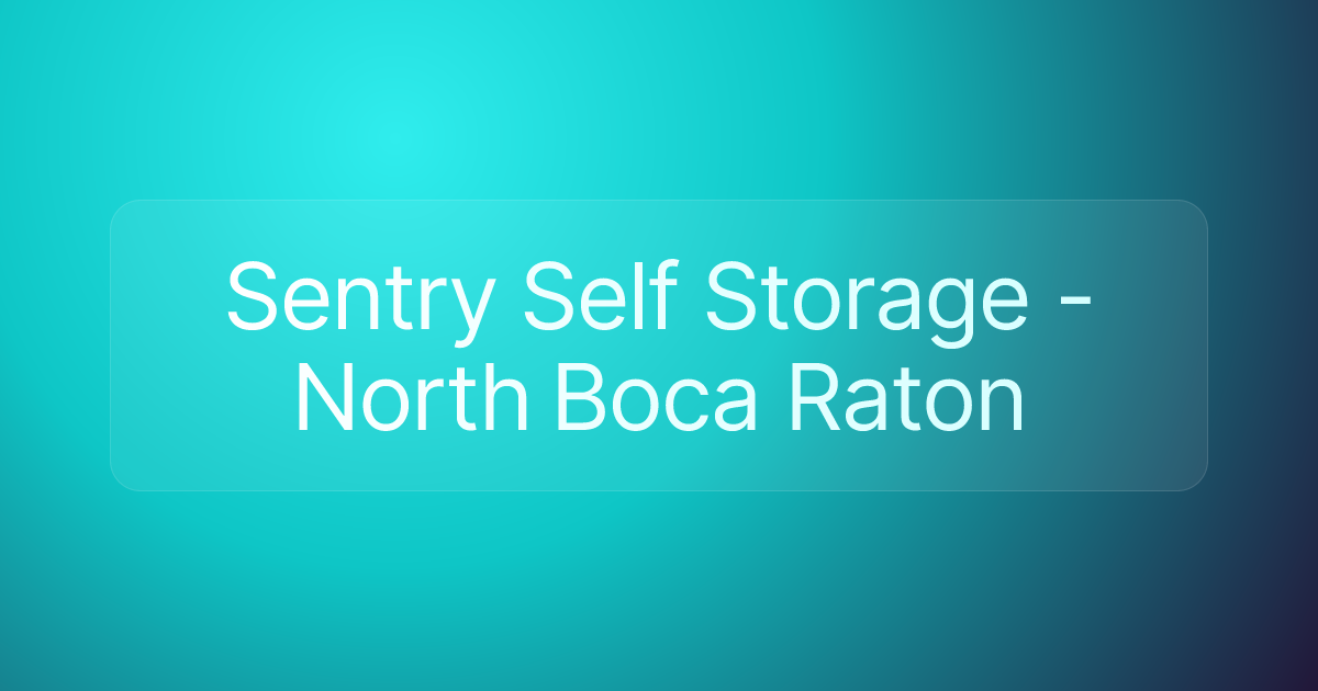 Sentry Self Storage - North Boca Raton