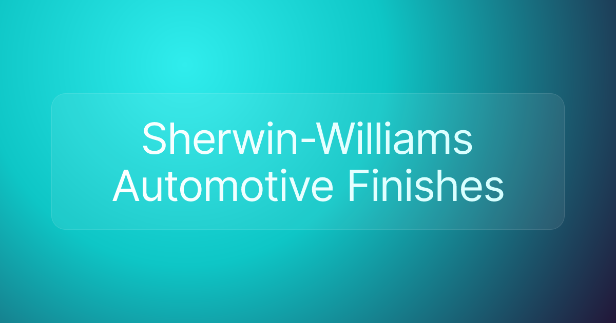Sherwin-Williams Automotive Finishes
