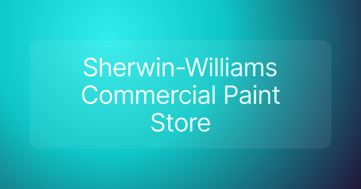 Sherwin-Williams Commercial Paint Store