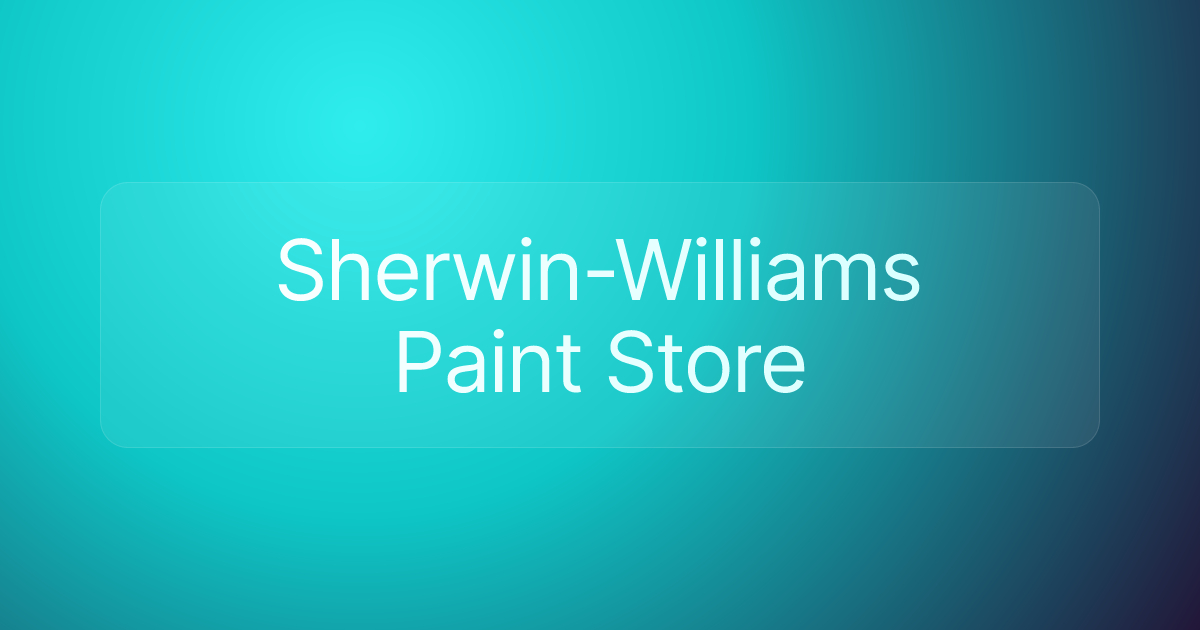 Sherwin-Williams Paint Store