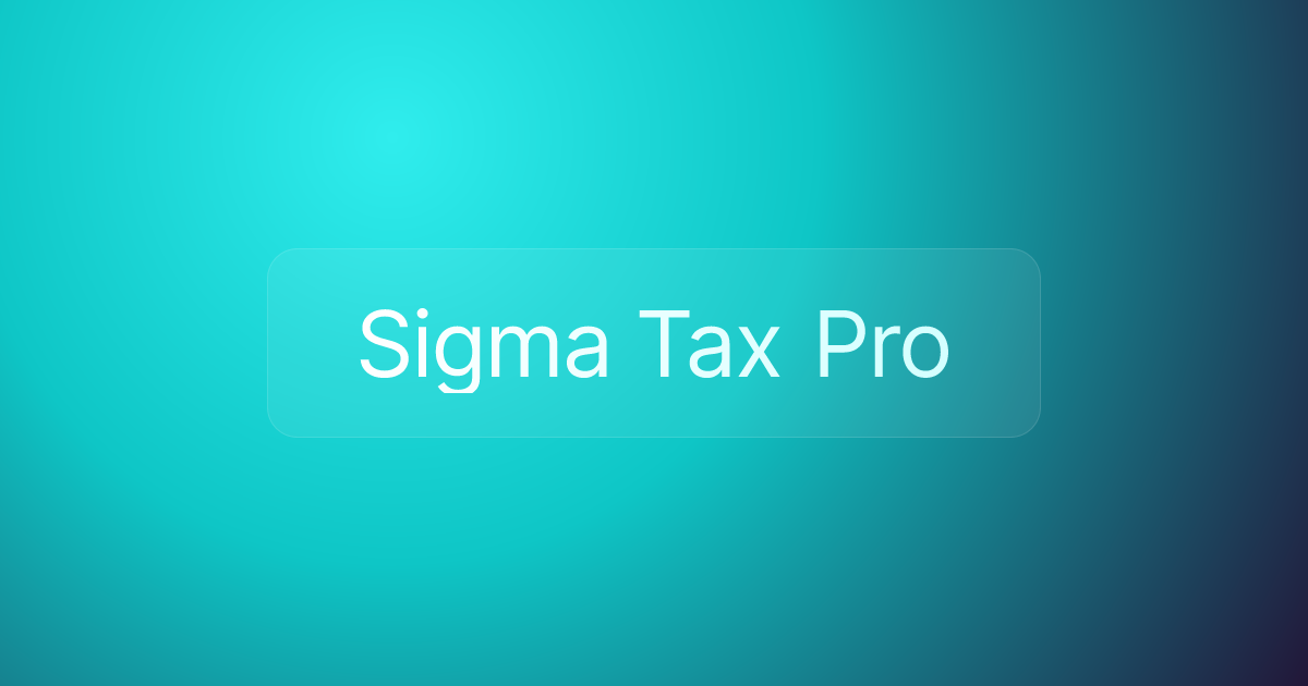 Sigma Tax Pro