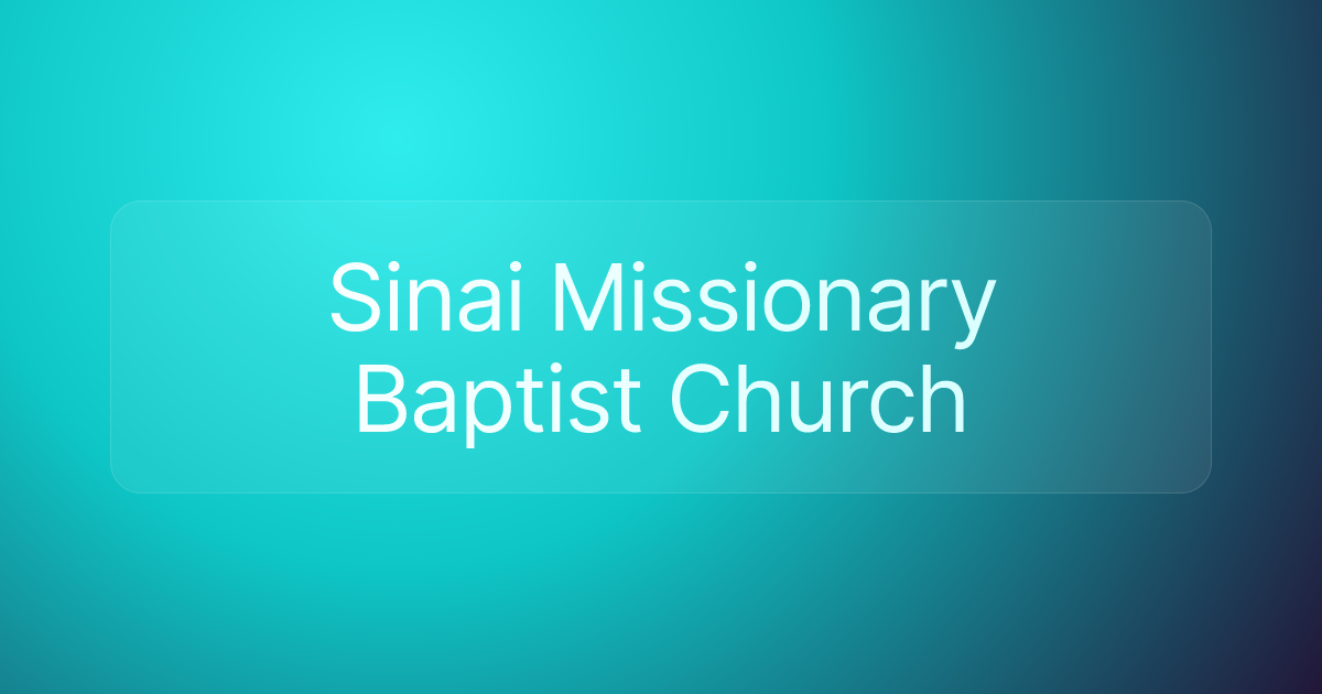 Sinai Missionary Baptist Church