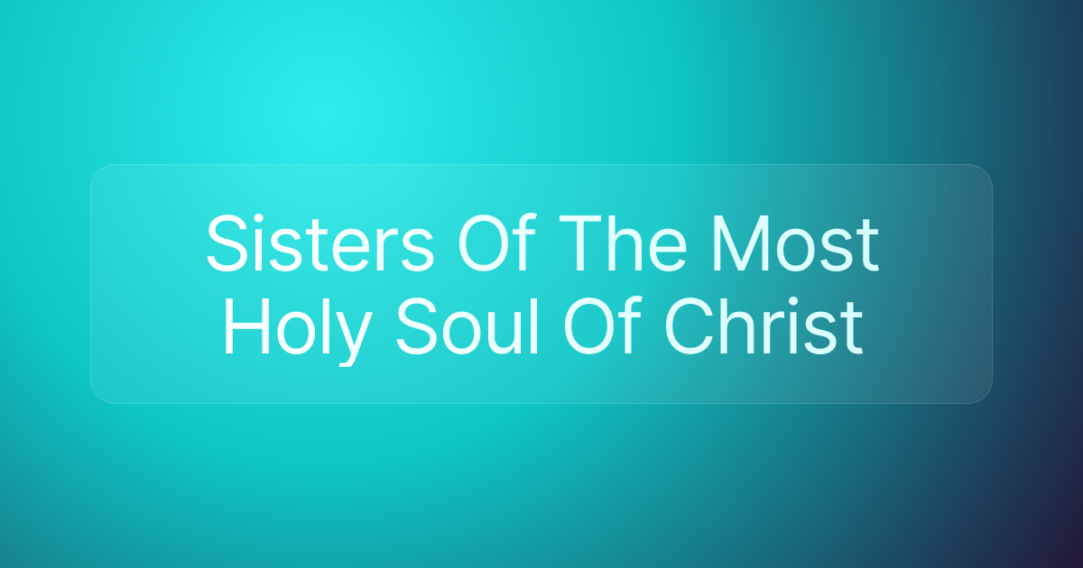Sisters Of The Most Holy Soul Of Christ