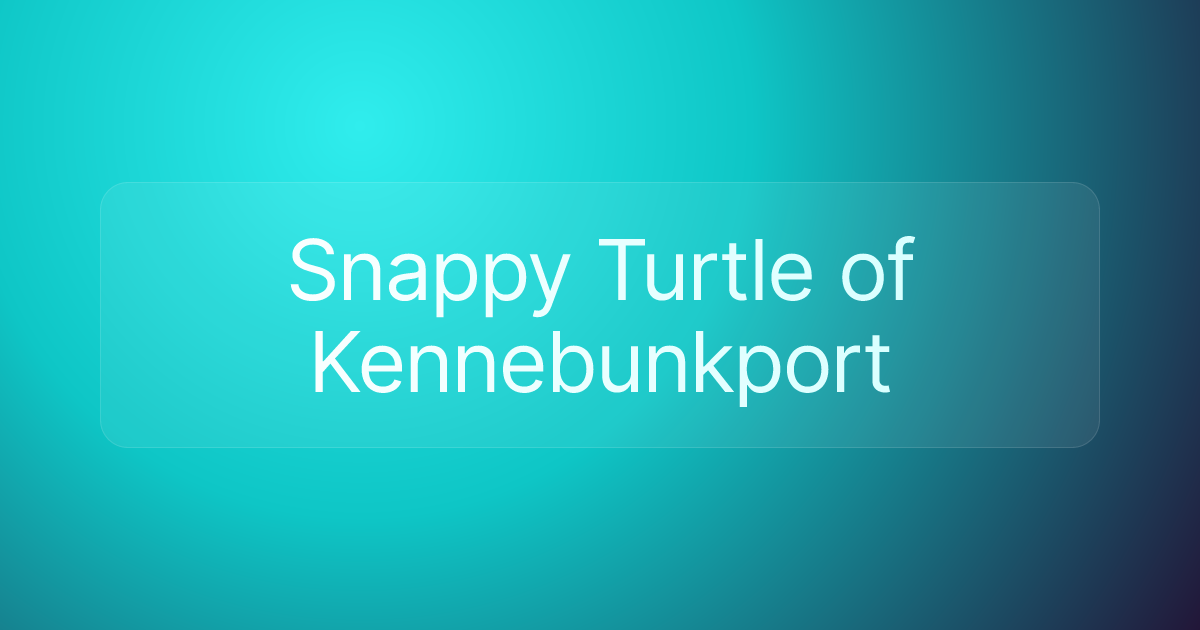 Snappy Turtle of Kennebunkport