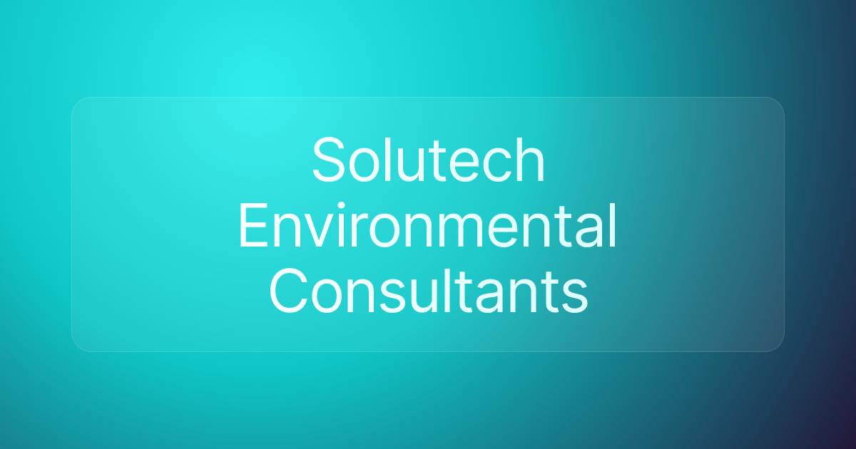 Solutech Environmental Consultants